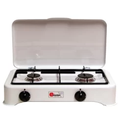 Parker® Parker Luxus-Email-Gaskocher 2-flammig, Weiß