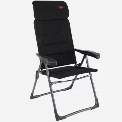 Crespo Campingstuhl Air Deluxe Compact Extra Flach, Schwarz
