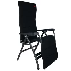 Crespo Liegestuhl Air-Deluxe Alu, Schwarz