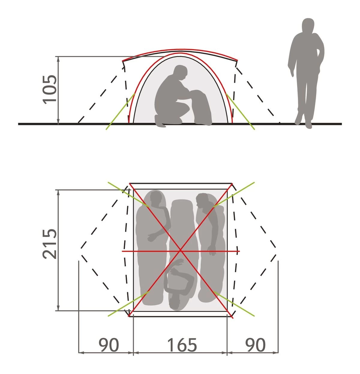 Vaude Campo 3P Zelt (terracotta) 3 Vaude Campo 3P Zelt (terracotta) – Bild 3