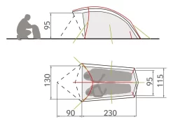 Vaude Taurus 2P Zelt (mossy-green) -Camping Angebote Vaude Taurus 2P Zelt mossy green D 11498 148 Bild 3